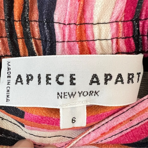 Apiece Apart Isa Wrap Pant in Borderline Print - Picture 9 of 11